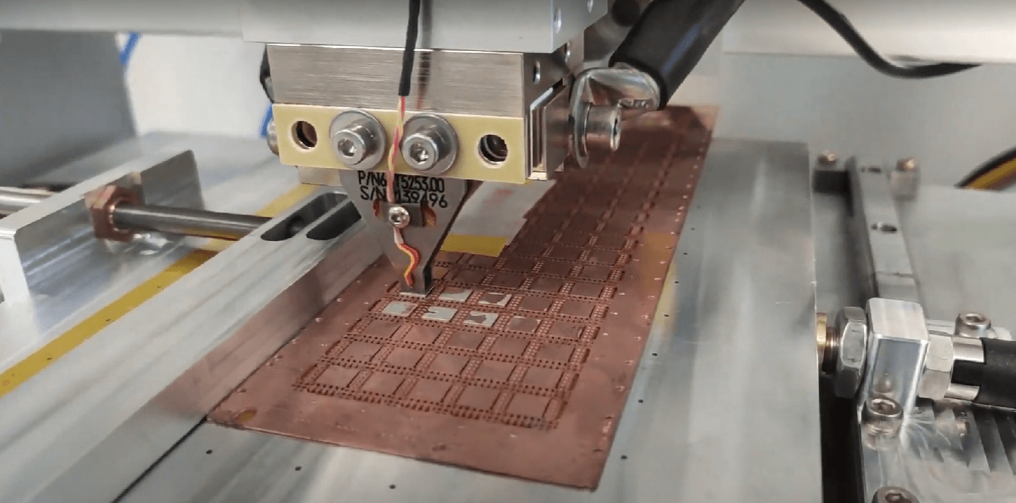 Chip being pressure sintered onto lead frame